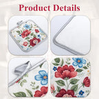 Floral Oven Mitts and Pot Holders Sets 2 Pcs, Canvas Heat Resistant Kitchen - Image 4