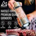 Salt and Pepper Grinder Set Manual 2 Pack | Large Round Salt and Pepper Shakers - Image 2