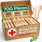 700 PCS Wooden Cutlery Set by EsEssentials
