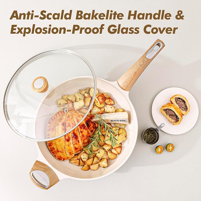 SENSARTE Ceramic Cookware Sets, Pots and Pans Set Non stick, Non toxic Healthy - Image 7