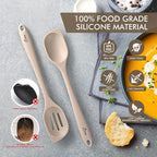 HOTEC Heat Resistant Silicone Cooking Spoon Spatula, Large Kitchen Solid and - Image 3