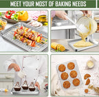 9 Inch Baking Sheet Pan with Cooling Rack Set, Joyfair Stainless Steel Toaster - Image 7
