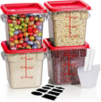 4QT NSF Food Storage Containers: 8 PCS Commercial Clear Food Storage Containers by SVKLHY