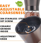 DAVIMADE Metal Bronze Salt and Pepper Grinder Set of 2，Manual Refillable - Image 4