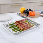 Homikit Quarter Sheet Pan with Rack Set, 9x13 Stainless Steel Baking Sheets - Image 3