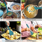 P&P CHEF Silicone Cooking Utensils Set of 7, Heat-proof Kitchen Utensils Set - Image 4