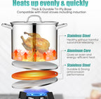 E-far 14 Quart Stainless Steel Stock Pot, Heavy Duty Induction Stockpot - Image 3