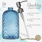 JASAI 18Oz Gem Patterned Glass Soap Dispenser - Image 2