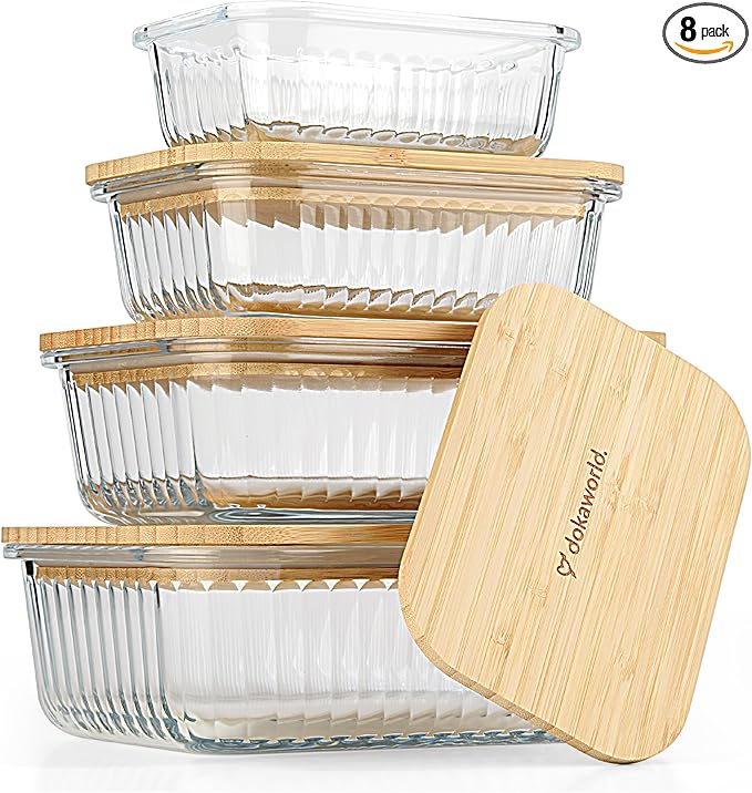 Ribbed Glass Tupperware Set by Dokaworld