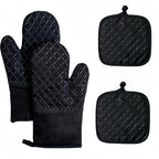 Oven Mitts and Pan Racks 4-Piece Set, Extended Kitchen Oven Mitts and Pan Racks by Unknown