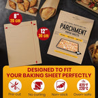Quarter Sheet Pans 8x12 Inch Pack of 120 Parchment Paper Baking Sheets by - Image 3