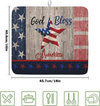 Kawani 4th of July Dish Drying Mat 16x18 Inch Patriotic God Bless America - Image 2