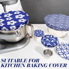 Patelai 10 Pcs Bowl Covers Reusable in 5 Size Stretch Cloth Fabric Elastic Food - Image 2