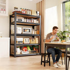 71"H-35"W Garage Shelving-2050LBS 5 Tier Storage Shelves, Adjustable Heavy Duty - Image 2