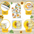 Fourluoo 10 Pcs Sunflower Kitchen Decor Set Butterfly Towels and Rugs Oven - Image 4