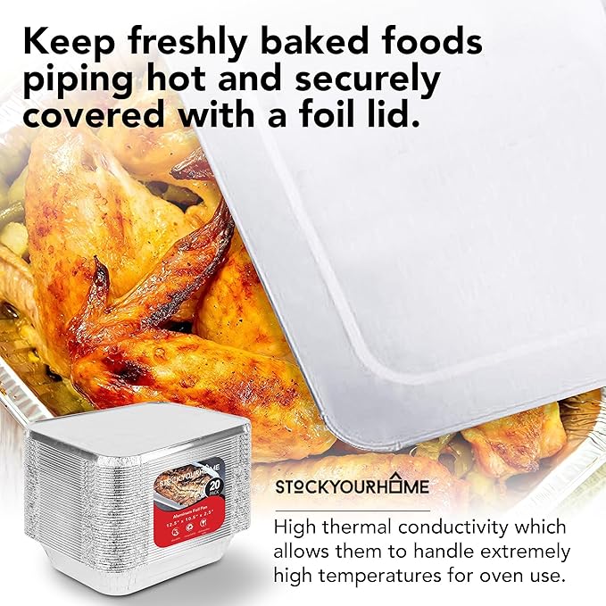Stock Your Home Foil Pans with Lids - Image 7