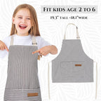 2 Pack Stripes Kids Apron, Kids Cooking Aprons - Image 4