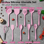 Onader Silicone Cooking Utensils Set, 10 Pieces Kitchen Utensils Set - Image 2