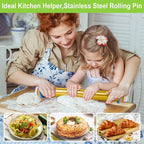 Adjustable Rolling Pins for Baking, Stainless Steel Rolling Pin - Image 6