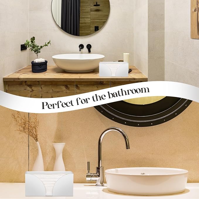 2PCS White Paper Towel Dispenser Countertop, AcrylicPaper Towel Holder - Image 6