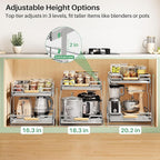 Pull out Cabinet Organizer, 2 Tiers 23"W X 21"D, Heavy Duty Smooth Sliding - Image 6