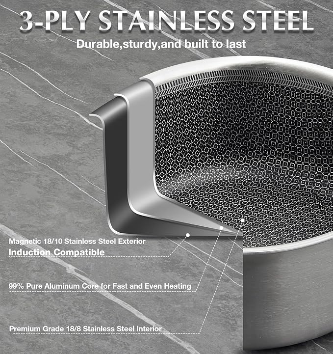 KOCH SYSTEME CS Hybrid Nonstick Stainless Steel Saucepan Set - Image 3