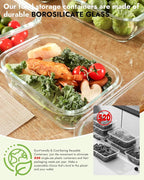 12-Pack Glass Containers with Tempered Lids – Borosilicate, Dishwasher Safe - Image 6