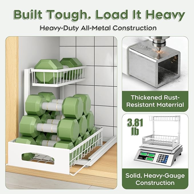 Under Sink Organizer, 2 Pack Cabinet Organizer - Image 5