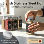 EDELHAUS Glass Spice Jars with Labels and Steel Lids Spice Containers with 240 - Image 7