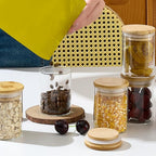 12 Packs Bamboo Qtip Holders, 10 oz Glass Round Storage Containers - Image 5