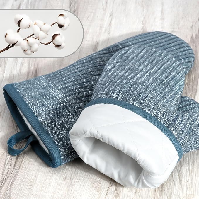 Oven Mitts and Pot Holders, Silicone Oven Gloves, 500 F Heat Resistant Oven - Image 3