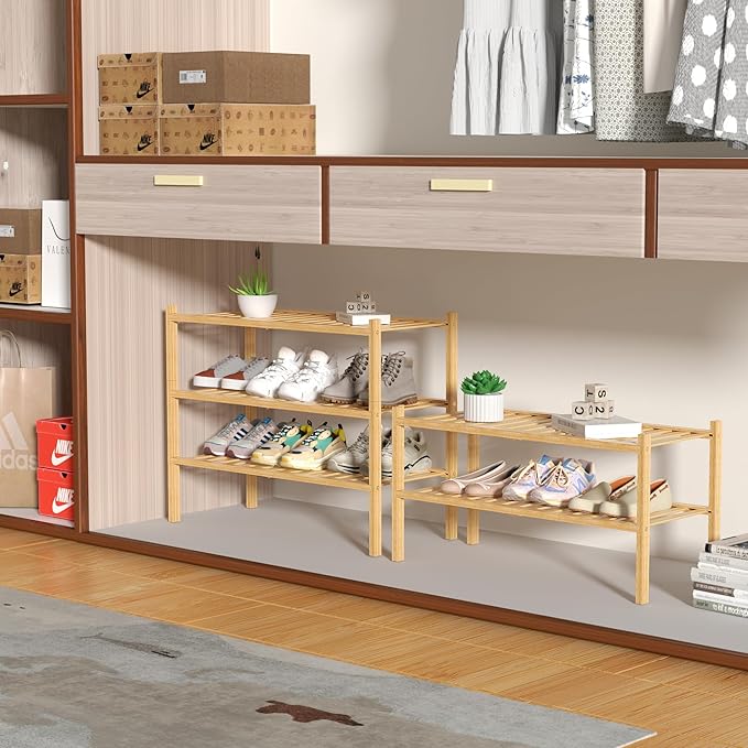 ROMGUAR CRAFT 3 Tier Bamboo Shoe Rack - Image 4