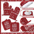 Bencailor 12 Pcs Farmhouse Kitchen Decor and Accessories Sets 4 Red Kitchen - Image 5