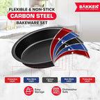 Baking Set – 10 Piece – Deluxe Non Stick Black Coating Inside and Outside – - Image 3