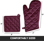 Oven Mitt & Pot Holder 100% Cotton Set of Heat Resistant Oven Gloves & Hot Pads - Image 2