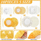 Patelai 10 Pcs Bowl Covers Reusable in 5 Size Stretch Cloth Fabric Elastic Food - Image 3