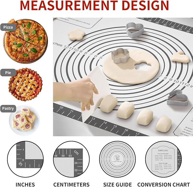 Silicone Baking Mat with Measurement, Non Stick Siliocne Pastrty Mat - Image 2