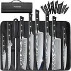 MDHAND Chef Knife Set with Roll Bag, High Carbon Stainless Steel Japanese by MDHAND
