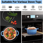 TeamFar 3qt Dutch Oven, Small Enameled Cast Iron Dutch Oven Pot - Image 5