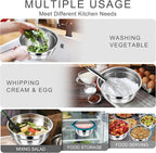 HaWare Mixing Bowls with Airtight Clear Lids, 6-Piece Stainless Steel Strong - Image 6
