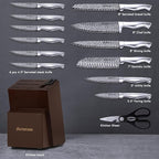 Knife Set, Astercook 15 Pieces Kitchen Knife Set - Image 3