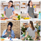 2 Pack Aprons for Women with Pockets, Kitchen Cooking Apron for Men, Adjustable - Image 7