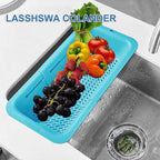 LASSHSWA Collapsible Colander for Kitchen, Over the Sink Strainer Basket for - Image 2