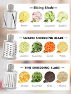 GDL Rotary Cheese Grater, Upgraded 5-in-1 Cheese Grater Hand Crank, Vegetable - Image 3