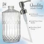 JASAI 18 Oz Embossed Clear Glass Soap Dispenser - Image 2