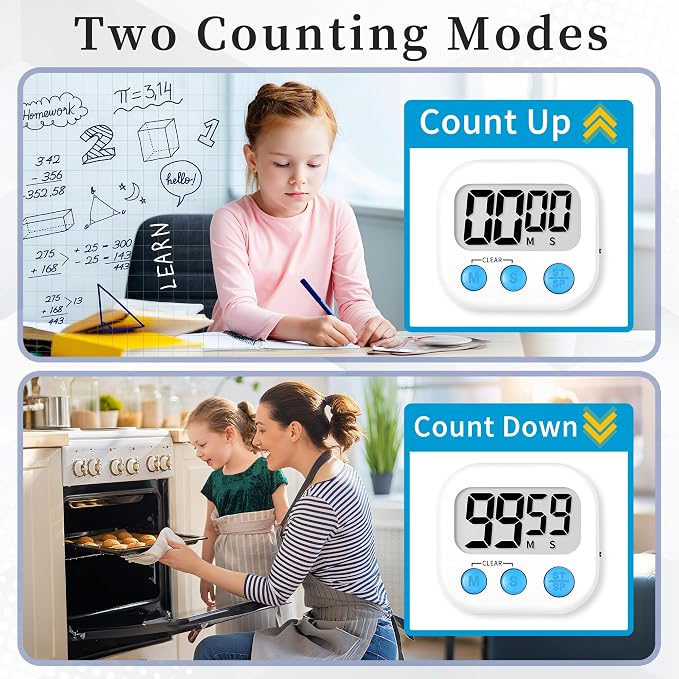ZILLEEN 12 Pack Kitchen Timers for Cooking Digital Classroom Timers for - Image 4