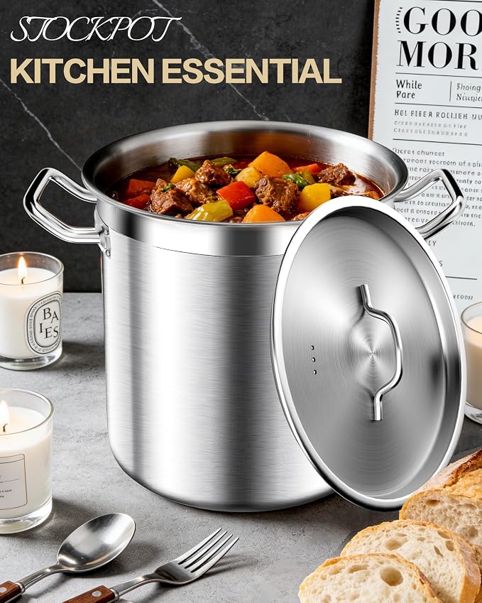 STOCKPOT Extra-Large Stainless Steel Stock Pot – Commercial Heavy Duty Soup Pot - Image 7