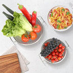 2PCS Colander for Kitchen, 3QT and 5QT, Stainless Steel Colander Strainer - Image 5