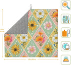Daisy Flowers Dish Drying Mat 16x18 Inch, Microfiber Absorbent Fast Dry Mat - Image 2