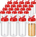 Zhehao 24 Pieces Plastic Spice Containers Plastic Spice Bottles Clear Reusable by Zhehao